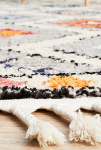 Thumbnail for Mira Grey Multi-Colour Geometric Pattern Rug