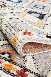 Thumbnail for Mira Grey Multi-Colour Geometric Pattern Rug