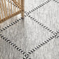 Jasmine Ivory & Black Modern Diamond Pattern Flatwoven Wool Rug