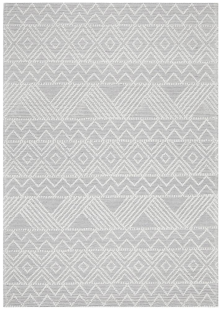 Katie Modern Ivory & Grey Tribal Pattern Flatwoven Wool Rug