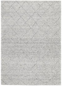 Thumbnail for Noa Grey & White Modern Diamond Pattern Flatweave Wool Rug
