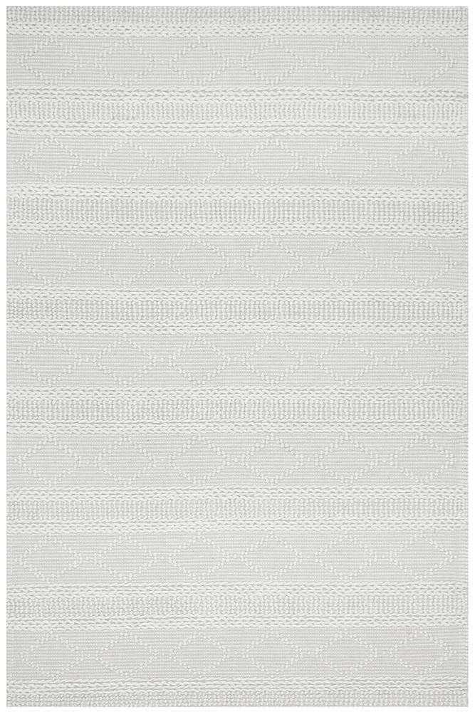 Zoey Modern Ivory Tribal Pattern Flatwoven Wool Rug