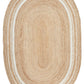 Aanya Natural & White Two-Tone Hand Braided Oval Jute Rug