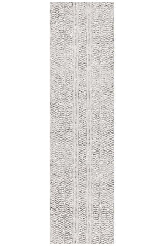 Tayen White & Grey Tribal Rug