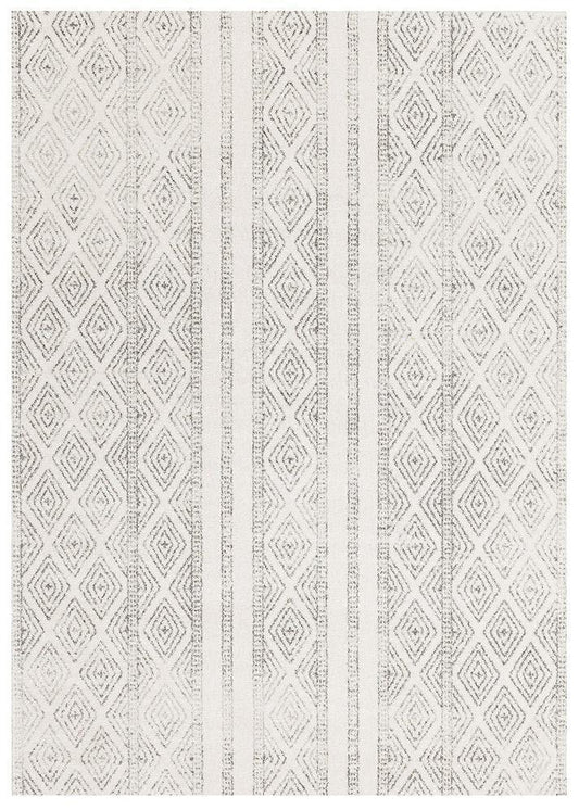 Tayen White & Grey Tribal Rug