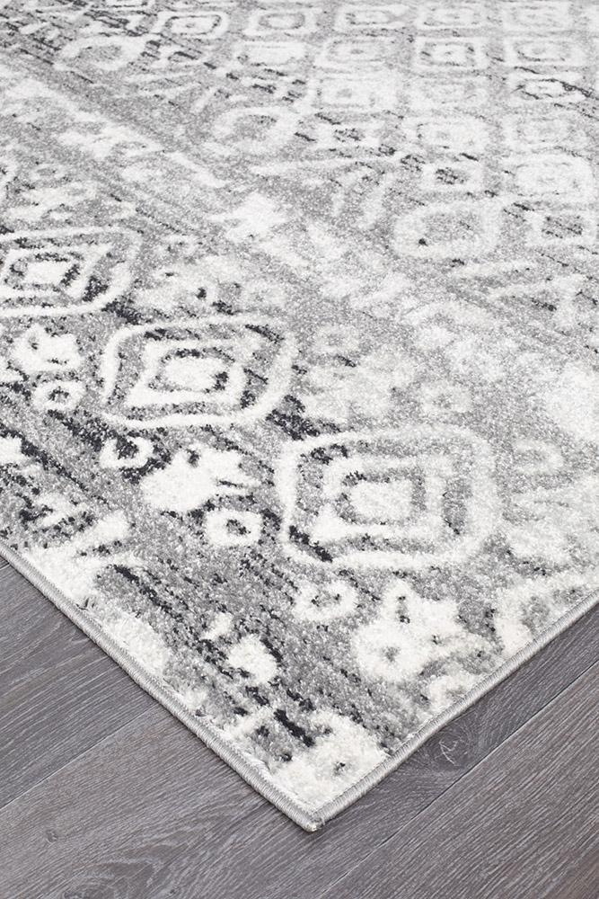 Zeeka Dark Grey Tribal Rug