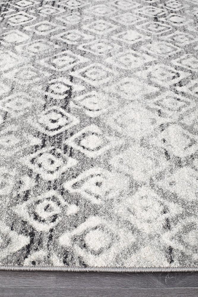 Zeeka Dark Grey Tribal Rug