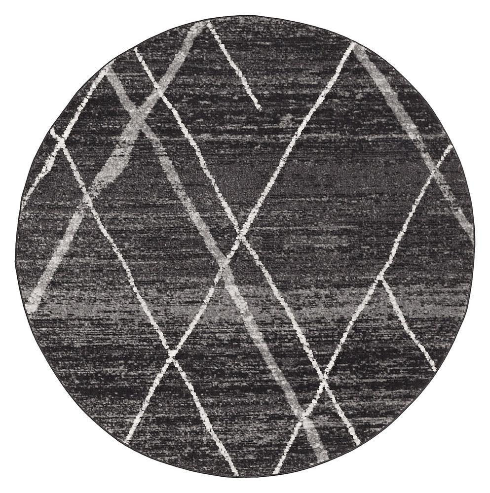 Felix Charcoal Contemporary Round Rug