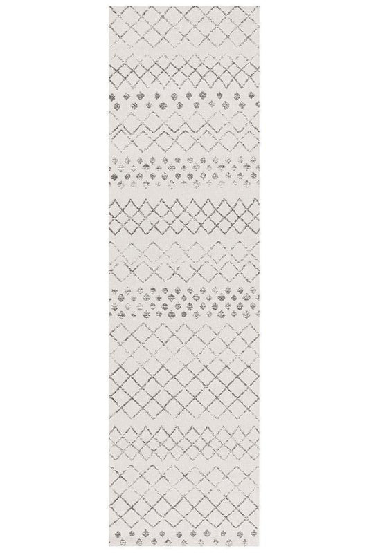 Aiyana White & Grey Tribal Rug