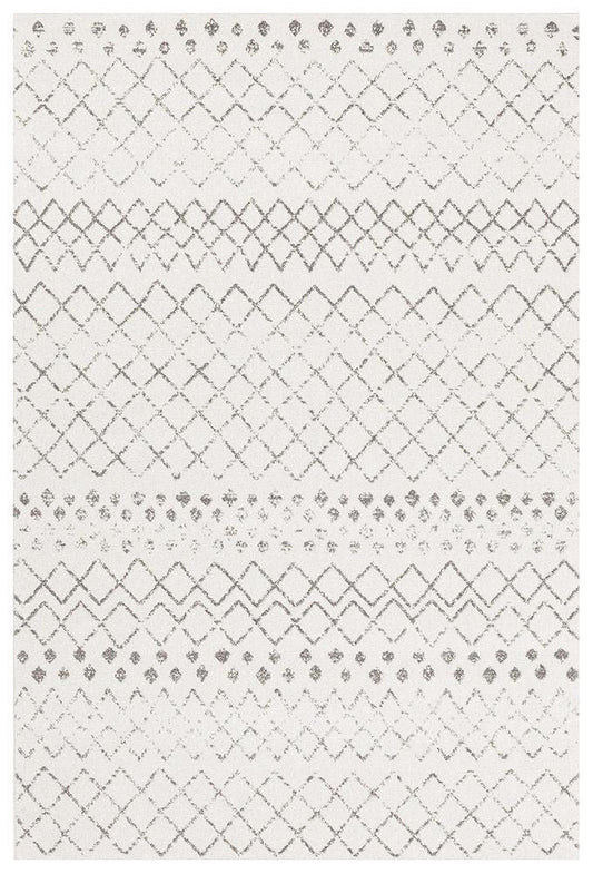 Aiyana White & Grey Tribal Rug