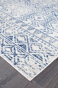 Thumbnail for Jezebel Coastal White & Blue Rustic Rug