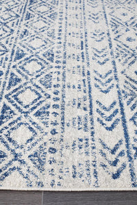 Thumbnail for Jezebel Coastal White & Blue Rustic Rug