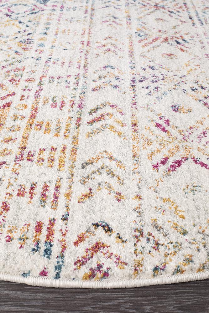 Malia Multi-Colour Rustic Round Rug