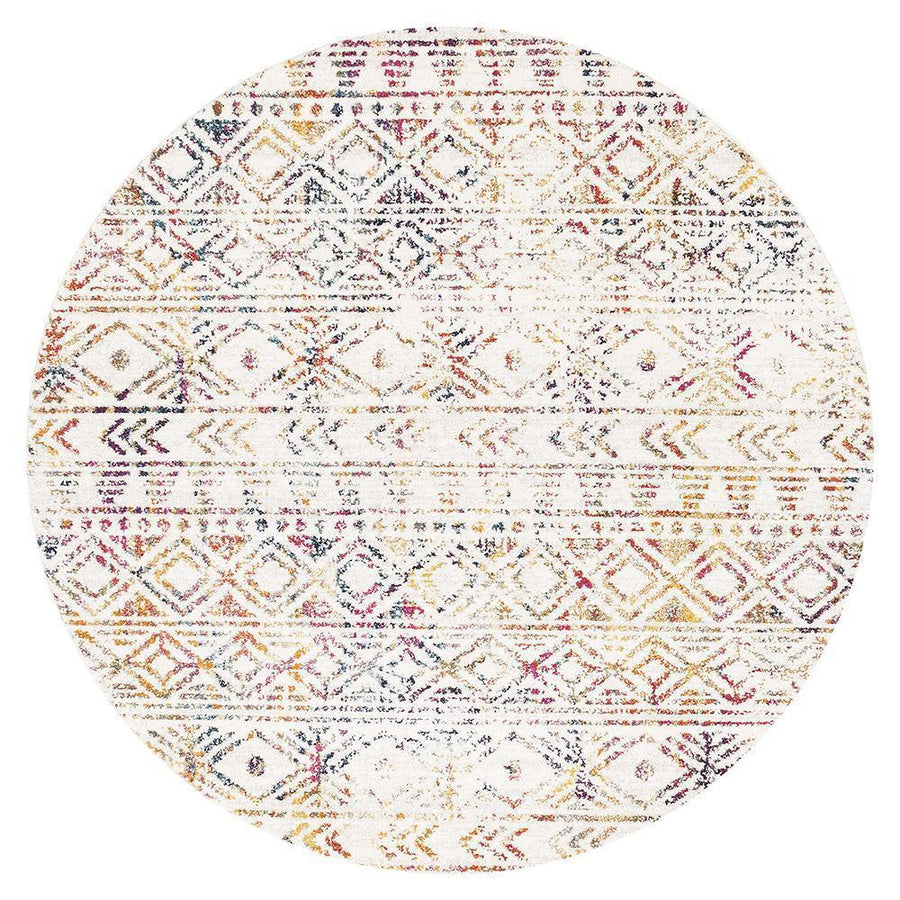 Malia Multi-Colour Rustic Round Rug