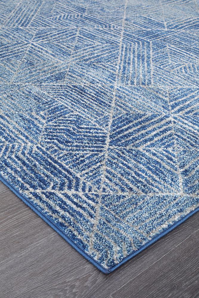 Arlo Navy Geometric Pattern Rug