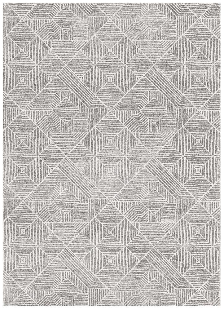 Arlo Grey Geometric Pattern Rug