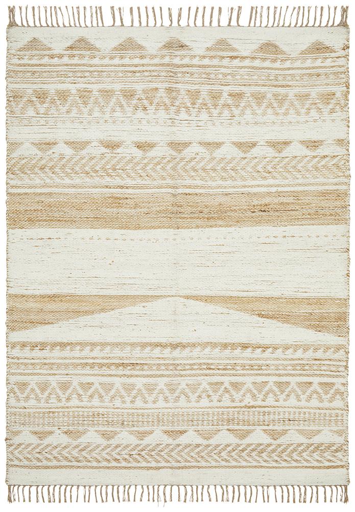 Zendaya Natural & White Jute Rug