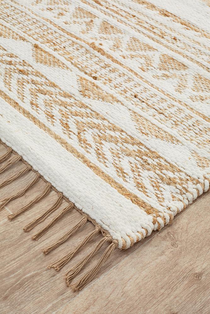 Zendaya Natural & White Jute Rug