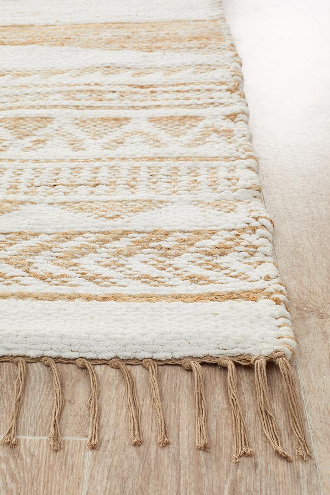 Zendaya Natural & White Jute Rug