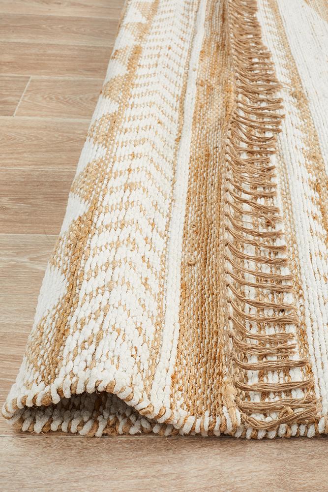 Zendaya Natural & White Jute Rug