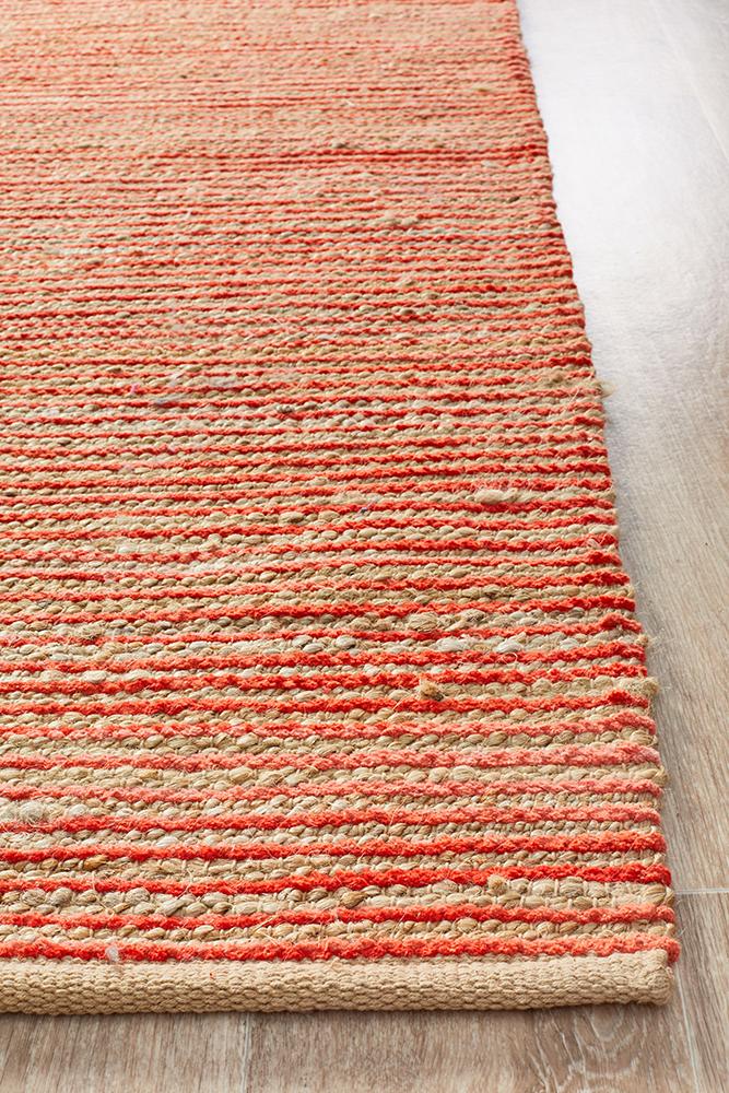 Isha Coral Flatwoven Natural Jute Rug