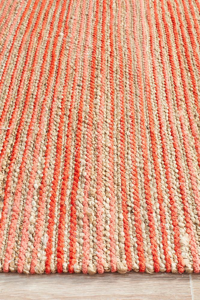 Isha Coral Flatwoven Natural Jute Rug