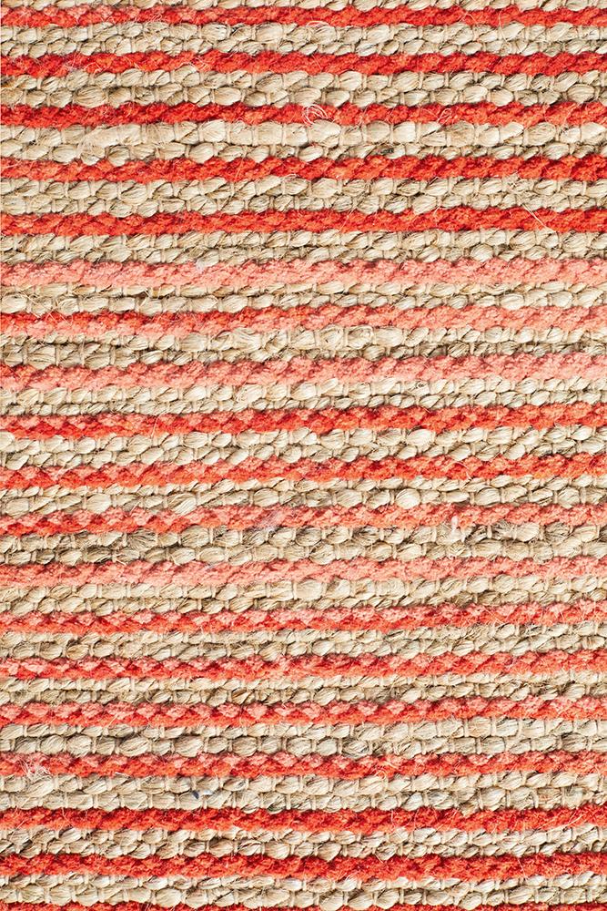 Isha Coral Flatwoven Natural Jute Rug