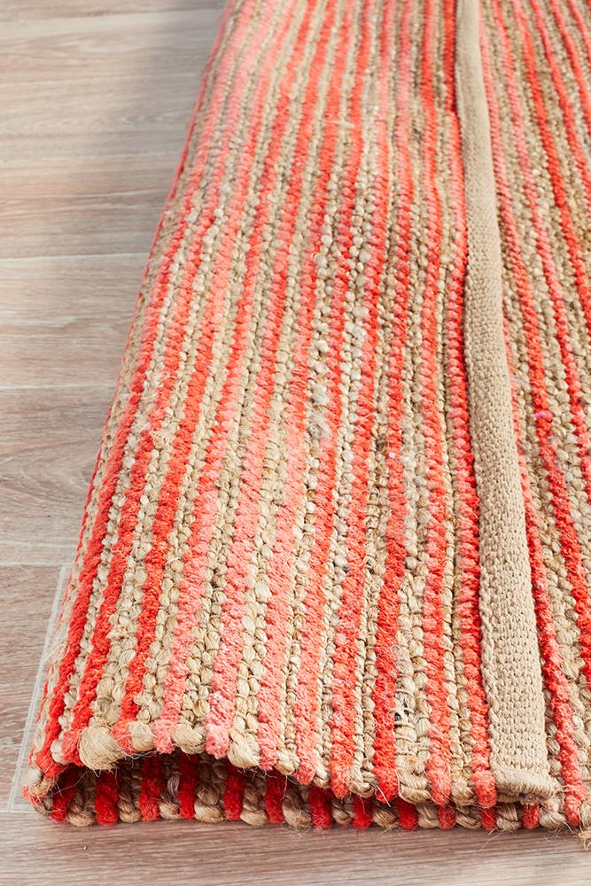 Isha Coral Flatwoven Natural Jute Rug