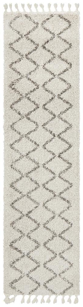 Aliyah Modern Natural & Grey Fringed Rug