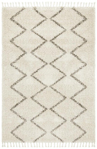 Thumbnail for Aliyah Modern Natural & Grey Fringed Rug