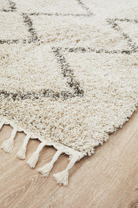 Thumbnail for Aliyah Modern Natural & Grey Fringed Rug