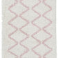 Aliyah Modern White & Pink Fringed Rug