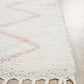 Aliyah Modern White & Pink Fringed Rug