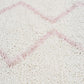 Aliyah Modern White & Pink Fringed Rug