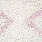 Aliyah Modern White & Pink Fringed Rug