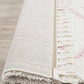 Aliyah Modern White & Pink Fringed Rug