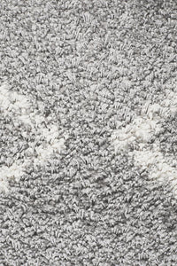 Thumbnail for Aliyah Modern Light Grey & White Fringed Rug