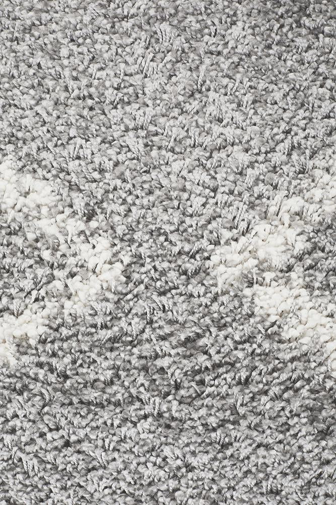 Aliyah Modern Light Grey & White Fringed Rug