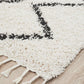Aliyah Modern White & Black Fringed Rug