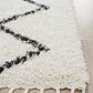 Aliyah Modern White & Black Fringed Rug