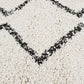 Aliyah Modern White & Black Fringed Rug