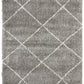 Anisah Modern Grey & White Diamond Pattern Fringed Rug
