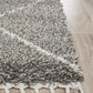 Anisah Modern Grey & White Diamond Pattern Fringed Rug
