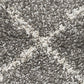 Anisah Modern Grey & White Diamond Pattern Fringed Rug