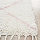 Anisah Modern White & Pink Bohemian Tribal Chic Fringed Rug