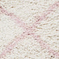 Anisah Modern White & Pink Bohemian Tribal Chic Fringed Rug