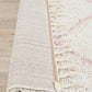 Anisah Modern White & Pink Bohemian Tribal Chic Fringed Rug