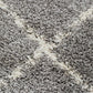 Anisah Modern Grey & White Diamond Pattern Fringed Rug
