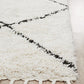 Anisah Modern White & Black Diamond Pattern Fringed Rug