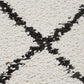 Anisah Modern White & Black Diamond Pattern Fringed Rug